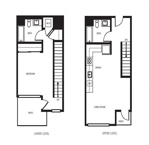 Floor plan for 1 bed, 2 baths, 947 sqft